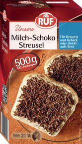 RUF Vermicelli Chocolat au lait, 500 grammes, sans gluten Sprinkles Naty Shop Lait entier