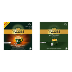 Jacobs Kaffeekapseln Guten Morgen XL Intense - 10er Pack (10 x 20 Getränke) & Kaffeekapseln Krönung Crema, 200 Nespresso compatible Kapseln, 10er Pack, 10 x 20 Getränke, 1040 g