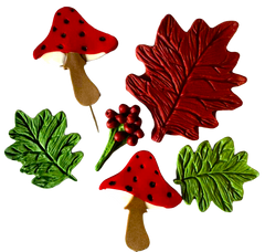 Casa Dulce Ensemble de décorations d'automne comestibles - Fabriquées à la main à partir de pâte à sucre de tailles comprises entre 5 cm et 9 cm