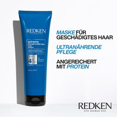 Redken Masque capillaire intensif pour tous les cheveux abîmés répare et régénère Anti-casse Extreme Strength Builder Plus Mask 1 x 250 ml Naty Shop Hair Mask
