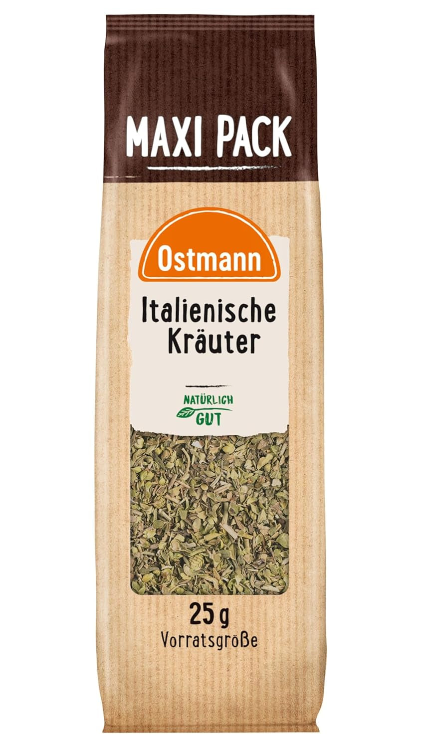 Ostmann Gewürze - Italienische Kräuter gerebelt | Préparation méditerranéenne pour la sauce tomate, les pierres précieuses et les viandes | 25 g dans Vorteilsbeutel