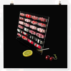 Panneau d'affichage d'ongles en verre acrylique avec bandes d'affichage et nano-adhésif, affichage de pointe d'ongle, carte de couleur transparente pour Nail Art, affichage d'art d'ongle, affichage d'exercice d'ongle (transparent)