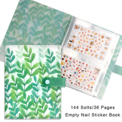 144 emplacements Nail Art Sticker Storage Book Blätter Nail Art Decals Sammelalbum Nail Sticker Leerer Displayhalter Binder Buch Kunststoff DIY Nail Art Design Tools pour Nail Art Sticker