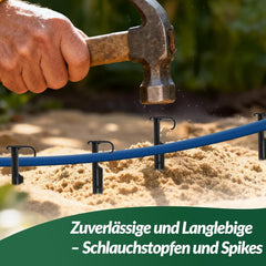 GARDENIX AquaPIN Ancrage de tuyau d'arrosage, 50 pièces, piquet de sol, ancrage de fixation pour tuyau d'égouttement, tuyau d'irrigation, fourche de raccordement