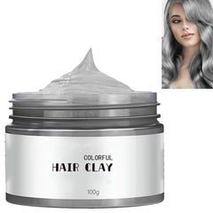Crème de teinture pour cheveux naturels gris argenté, cire de coloration instantanée, coiffure temporaire, teinture grise, cheveux naturels, gris argenté, 100 ml Naty Shop Hair Dye Titre par défaut