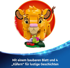 LEGO ǀ Disney Simba, das Löwenjunge des Königs, Bauspielzeug für Kinder, Fantasy-Spielset mit Löwenfigur, Coole Geschenkidee für Mädchen und Jungen ab 6 Jahren, Kinderspielzeug 43243