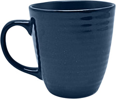 ECHTWERK "Alicia" Service de table combiné vintage 16 pièces, design moderne pour 4 personnes, service de table élégant en grès bleu foncé avec 4 assiettes, 4 assiettes latérales, 4 bols et 4 tasses à thé