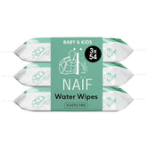 Naïf - Lingettes humides sans plastique - 162 pièces (3 paquets de 54 lingettes chacun) - Soin des fesses, du corps et du visage de bébé - 99% d'eau - 0% de parfum et d'alcool