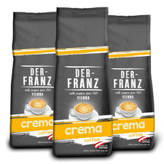 DER-FRANZ Kaffee Crema, Intensité 4/5, 100% Arabica, ganze Kaffeebohnen, 3 x 500 g
