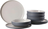 Ritzenhoff & Breker Tafelservice Jasper, 8-Teilig, Grau, Steinzeug, Speiseteller Und Suppenschalen Für 4 Personen Vaisselle Naty Shop Grisons