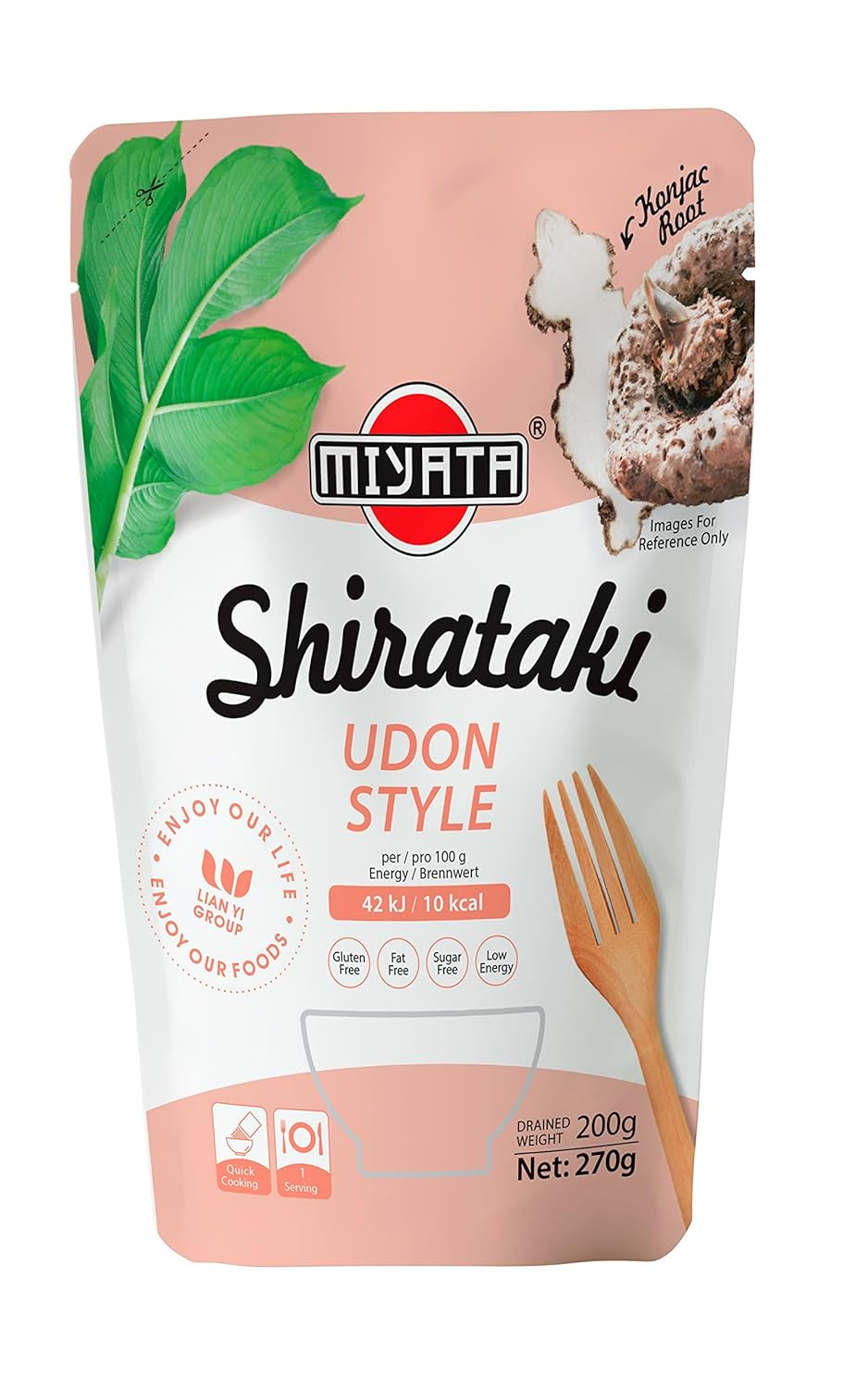 Miyata Shirataki Udon Nouilles Farine de Konjac Paquet de 6 (6 x 270g)