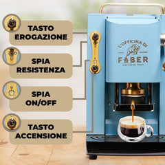 Machine à expresso Faber Pro Deluxe en laiton avec capsules en papier Ese 44 mm
