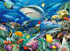 Puzzle Ravensburger pour enfants - 10951 Reef Of Sharks - Puzzle avec le monde sous-marin pour enfants à partir de 6 ans, avec 100 pièces au format Xxl Puzzle Naty Shop