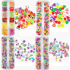 4 Set Nagel Obst Scheiben, Basicon Niedliche Obst Polymer Scheiben Obst Scheibe Nail Nagel 3D Obstscheibe Nail Art Slice For DIY Liefert Maniküre Dekoration Schleim Zubehör Nageldekorationen, 4 Stile