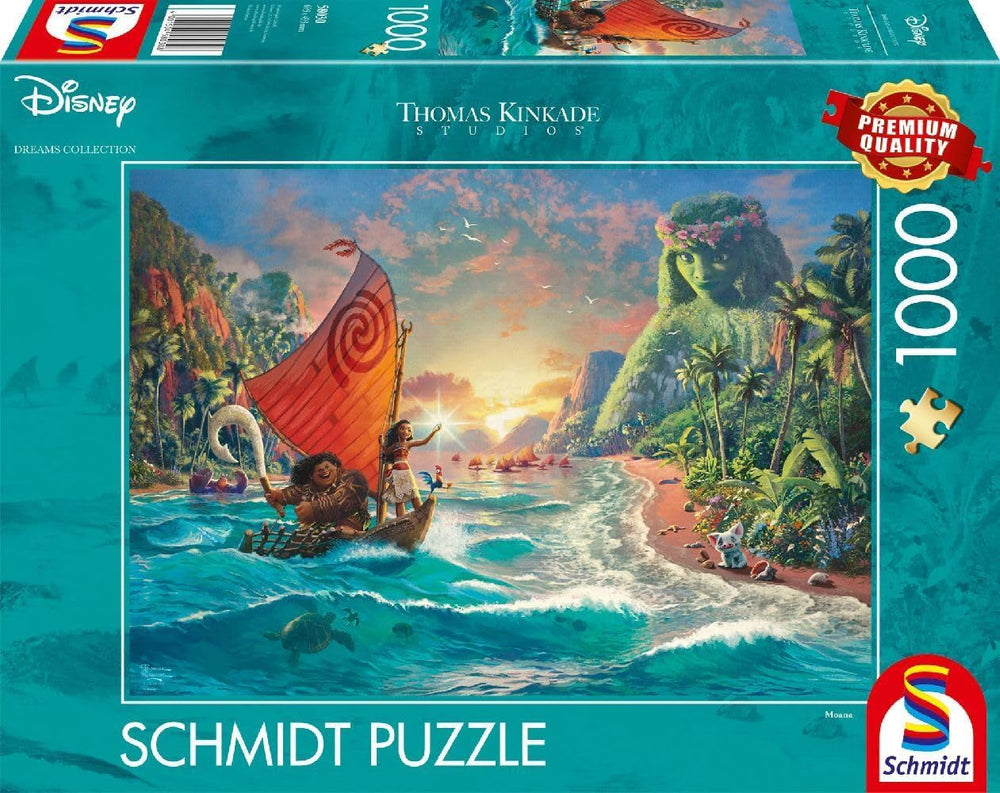 Schmidt Spiele 58030 Thomas Kinkade, Disney, Moana, Moana, puzzle 1000 pièces, normal, noir, blanc Puzzle Naty Shop Thomas Kinkade
