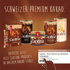 Caotina, pudră de cacao pentru ciocolată caldă cu ciocolată albă elvețiană - cea mai fină cacao durabilă și certificată (6 X 500grame) Cacao si Ciocolata Calda Naty Shop
