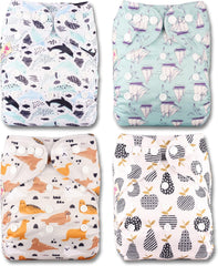 Littles and Bloomz FLP2-0406 Couche réutilisable avec clip standard, 4 couches