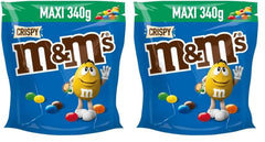 M&M'S Crispy, Lentilles croustillantes au chocolat et centre croustillant, Chocolat, 1 paquet (1 x 340 g) (paquet de 2)