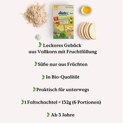 Alete Tartes Bio Tranchées de Pommes à Grains Entiers 8 x 132g