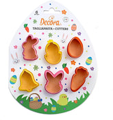 0255059 Jeu de mini emporte-pièces de Pâques en plastique, 6 pièces