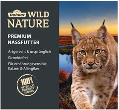 Dehner Wild Nature Katzenfutter Unterholz, Nassfutter getreidefrei / zuckerfrei, pour d'autres Katzen, Wildschwein, 6 x 400 g Dose, (2,4 kg)