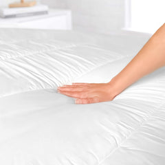 Literie italienne Surmatelas élégant matelassé, blanc, double Couettes et couettes Naty Shop