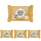 Paquet de 60 lingettes humides pour les mains au savon vert Marcel's - Vanille et fleur de cerisier - À base de plantes - Biologique
