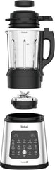 Tefal Perfectmix Cook Hochgeschwindigkeits-Standmixer, Mit Kochfunktion, 10 Auto-Programme, Heiße Und Kalte Rezepte, Abnehmbare Klingen, Inkl. Dampfkorb, Silber/Schwarz, BL83SD30 Bucatarie Naty Shop