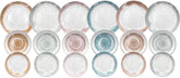 Service de table Sienna pour 6 personnes, 18 pièces, porcelaine, multicolore