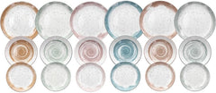 Service de table Sienna pour 6 personnes, 18 pièces, porcelaine, multicolore
