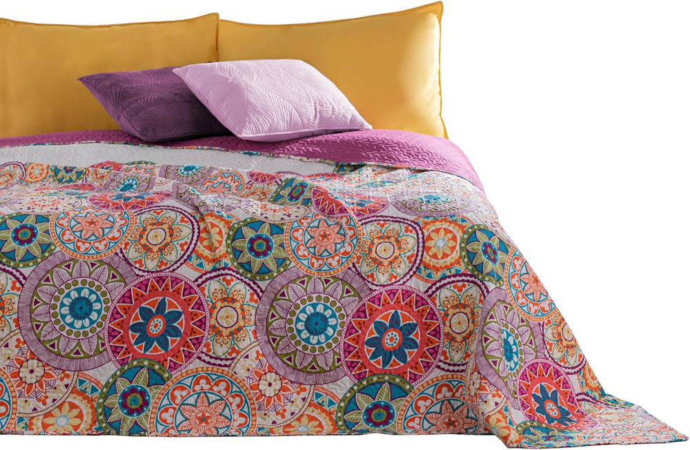 Decoking 12222 Couvre-lit 200X220 Cm Rose Violet Blanc Coloré Anthracite Couvre-lit Double Face Coloré Rose Blanc Violet Quilting Bibi Lits et Couvertures Besuche den DecoKing-Store Violet Blanc 200X220