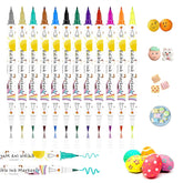 Stylos colorants alimentaires pour la pâtisserie, 12 stylos colorants alimentaires pour fondant, stylos alimentaires comestibles, œufs de Pâques d'anniversaire à faire soi-même pour la décoration, stylos colorants alimentaires gastronomiques pour gâteaux, biscuits, desserts