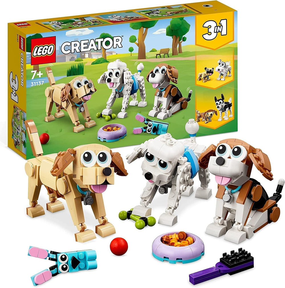 LEGO 31137 Creator Ensemble chien mignon 3 en 1 avec figurines d'animaux teckel, carlin, caniche et plus, jouet pour enfants à partir de 7 ans, cadeau pour les amoureux des chiens, ensembles de construction Besuche den LEGO-Store Default Title