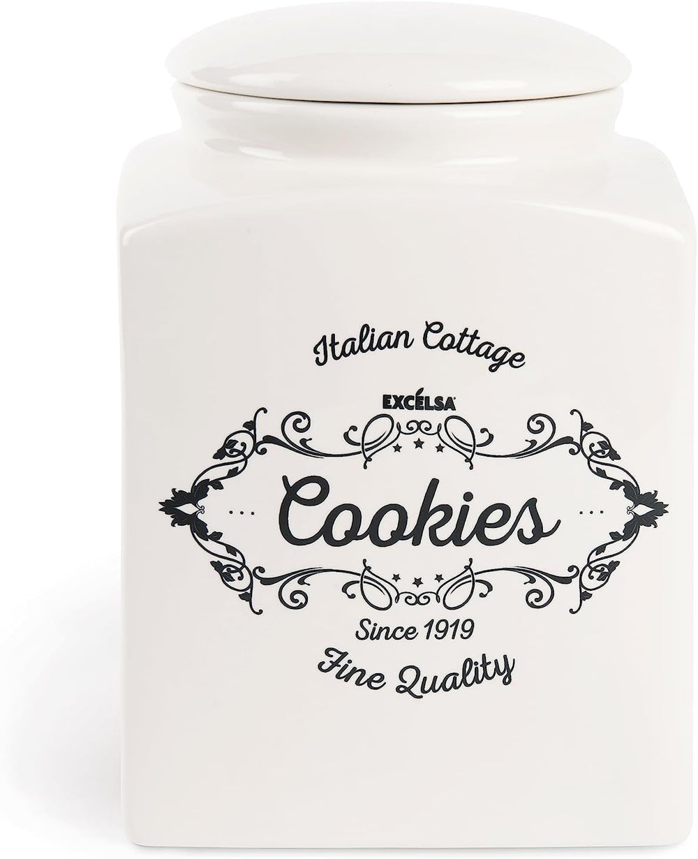 Boîte à biscuits Excelsa, céramique, blanc ivoire, Capacité : 3 litres Boîtes de conservation alimentaire Naty Shop Titre par défaut