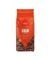 Café Delta Gran Expresso 80/20 – Grains entiers 1 kg – Mélange d'espresso intense de 80% naturel et 20% Torrefacto