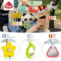 Chaîne de mobile pour bébé Fehn Panda Baby Mobile - chaîne de mobile pour bébé avec de jolies figurines - jouet pour bébé à suspendre flexible - jouet de poussette pour bébés et jeunes enfants à partir de 0 mois Baby Toys Naty Shop