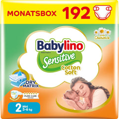 Couches pour bébés sensibles, taille 2, mini (3-6 kg), 192 couches