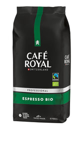 Café Royal Professional Line Bio Espresso – Machines à café pour machines entièrement automatiques, aromatiques, torréfaction foncée, étoiles 4/5, Bio & Fairtrade, 1 kg
