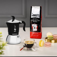 Bialetti Fiammetta cafetière à induction, 2 tasses (100 ml), adaptée à tous types de feux, design élégant, noire