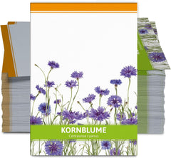 FLORTUS Kornblumen Samen Für Gastgeschenke (100 Stück) | Blumensamen Als Dankeschön Geschenke, Mitgebsel & Werbegeschenke | Wildblumensamen