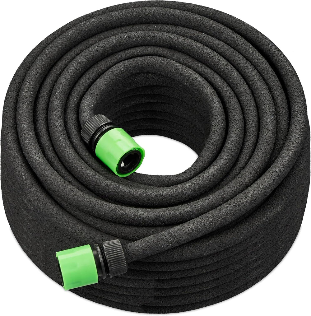 Tuyau d'arrosage Relaxdays 50 m, tuyau d'arrosage pour arrosage des couches hautes et des haies, tuyau d'arrosage noir