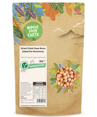 Pois chiches Wholefood Earth, 8 mm (idéal pour le houmous), sans OGM, naturels, végétaliens, sans produits laitiers, sans sucre ajouté, 2 kg