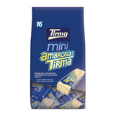 Tirma Mini gaufrettes au chocolat blanc | (16 unités x 13,5 g), 216 g | Garniture à la crème délicate | Sans OGM | Convient aux végétariens | Emballé individuellement | Collation emballée