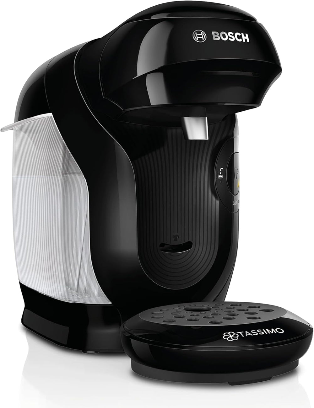 Bosch Tassimo Style TAS112E Machine à expresso à capsules, plus de 70 boissons, convient à toutes les tailles de tasses, entièrement automatique, durable, peu encombrant, 1400 W, noir