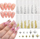 400 pcs Stern Nail Charms Gold Silver, Charms Nägel Zubehör, Nagel Deko, Nail Art Zubehör, Nagel Charms, Nagel Steine, Nail Design, Charms Für Nägel