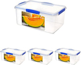 Borcan pentru depozitarea alimentelor Sistema KLIP IT | 9,67 l | borcan de depozitare stivuibil și etanș cu capac, potrivit pentru frigider/congelator | plastic fără BPA | clipsuri albastre | 1 bucată (pachet de 4) Cutii depozitare alimente Naty Shop Titlu implicit