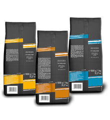 Paquet de café Der-Franz TOP 3 - Crème, Mélange, Noisettes, Grains entiers, 3 x 1000g