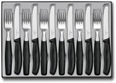 Victorinox Swiss Classic, Profi Tafelbesteck, 12-Teilig, Extra Scharfe Klinge, Wellenschliff, 11 cm, Rostfreier Stahl, Schwarz Kitchen Naty Shop