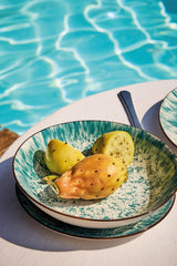 Kalos, service de vaisselle pour 6 personnes, 18 pièces, porcelaine, bleu clair