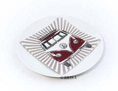 BRISA VW Collection – Serviettes de table Volkswagen Bus T1 (rayures Samba/rouge/3 épaisseurs)